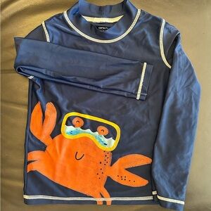 Carter's Blue and Red Rashguard with Crab Design